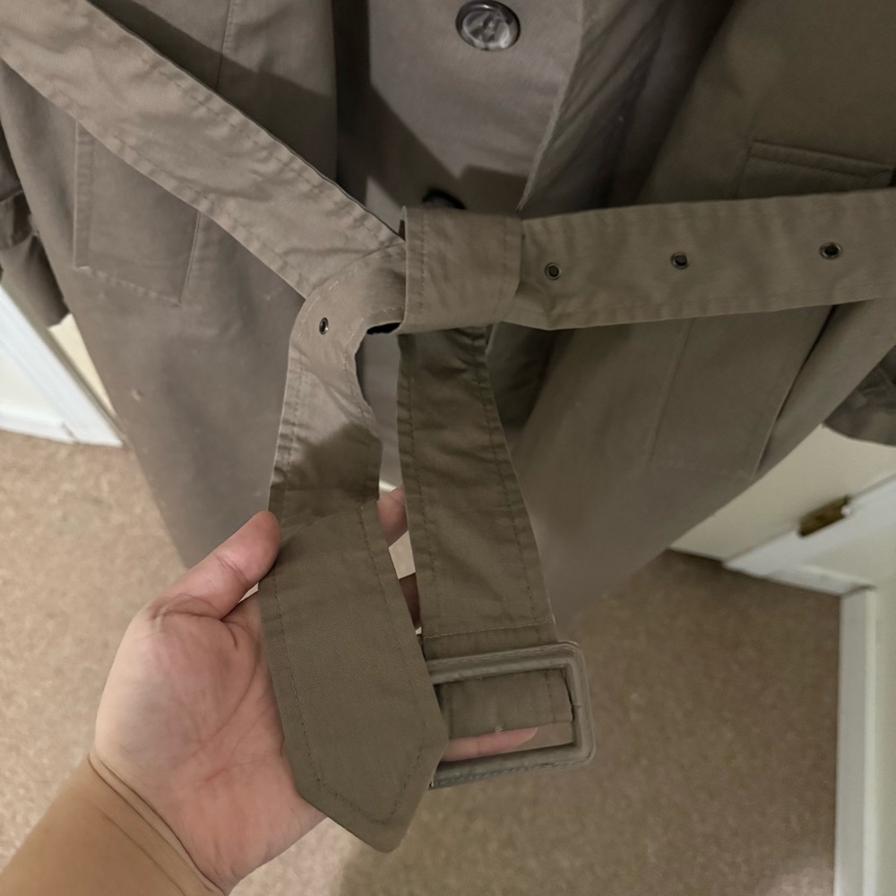 Vintage Climatizer Trench Coat Taupe | Belted | Size 42 Tall | Classic Raincoat - Picture 5 of 14